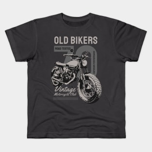 Old Bikers vintage 1970 motorcycle custom Kids T-Shirt